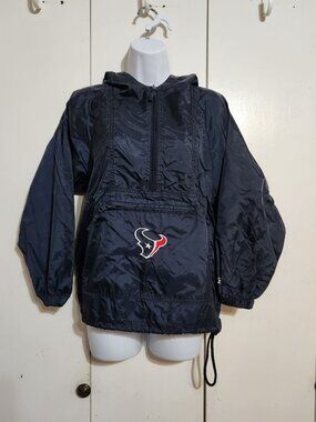 Houston Texans NFL Reebok Windbreaker Youth Medium 10/12 Pullover Hooded Jacket